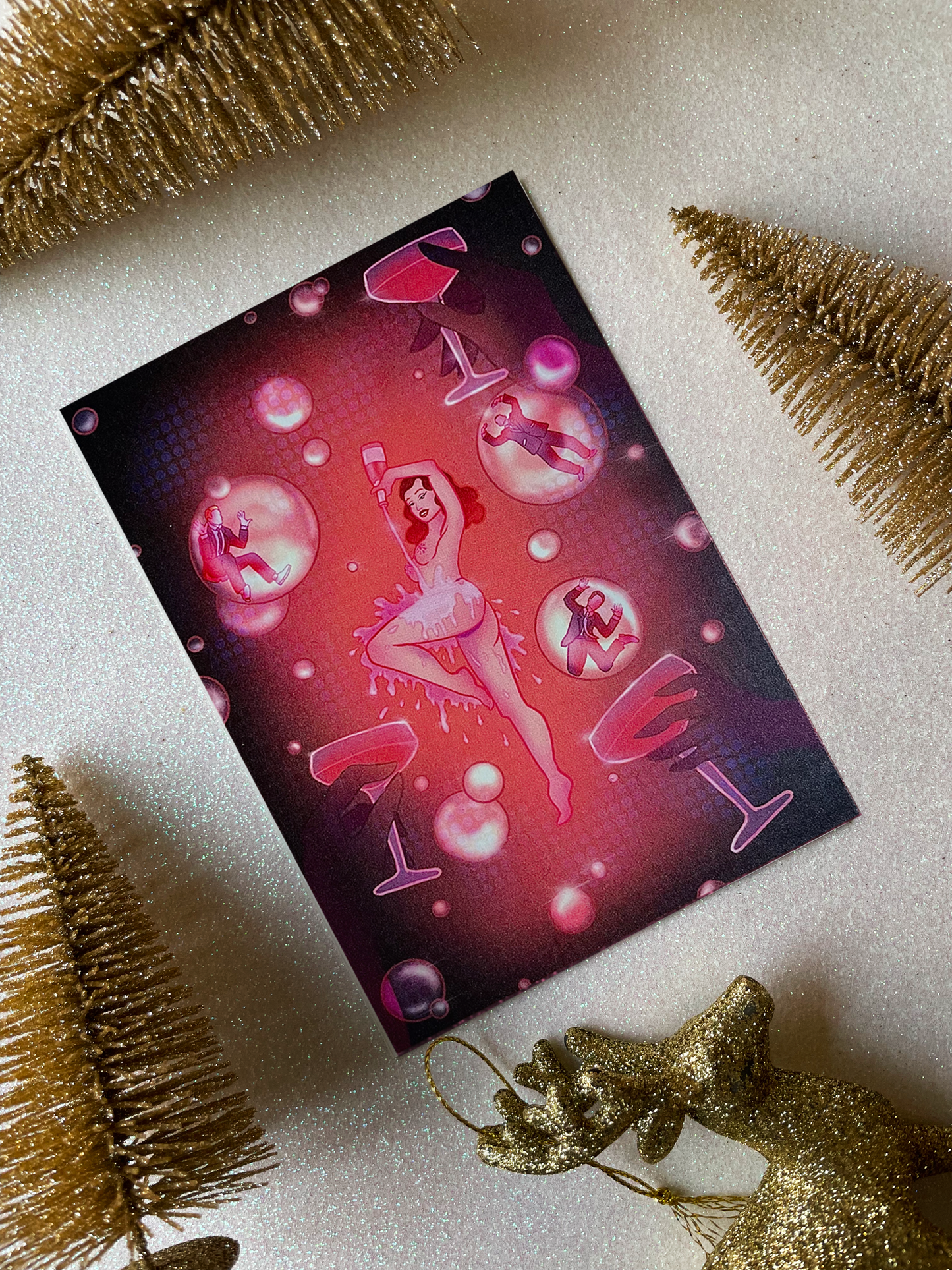 'Burly bubbles' postcard