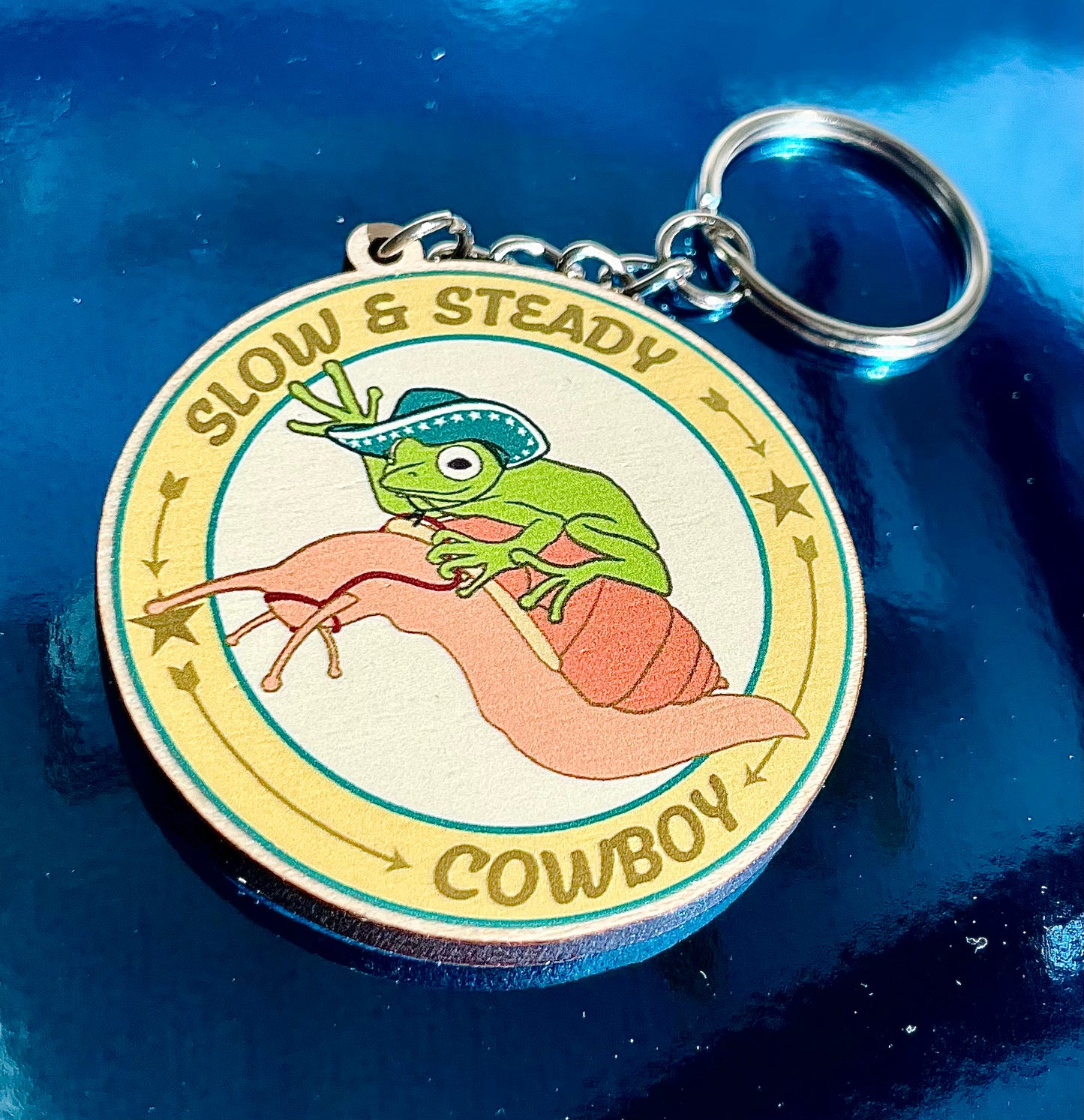 'Slow and steady' keychain