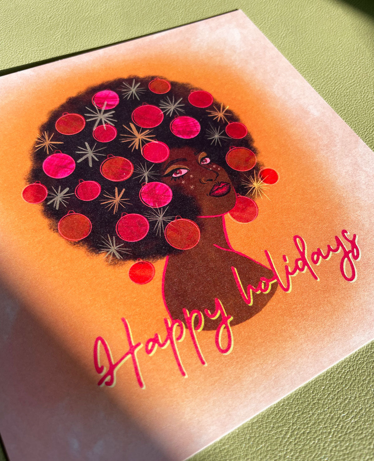 'Xmas hair' postcard