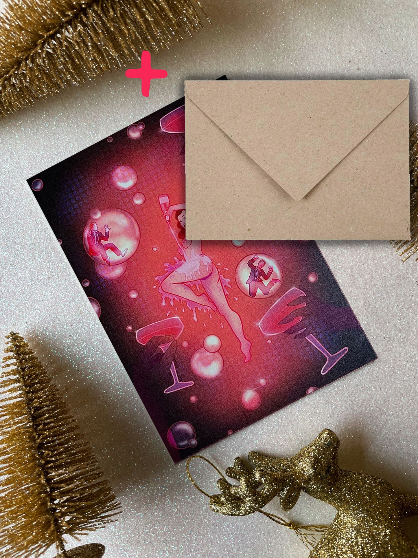 'Burly bubbles' postcard