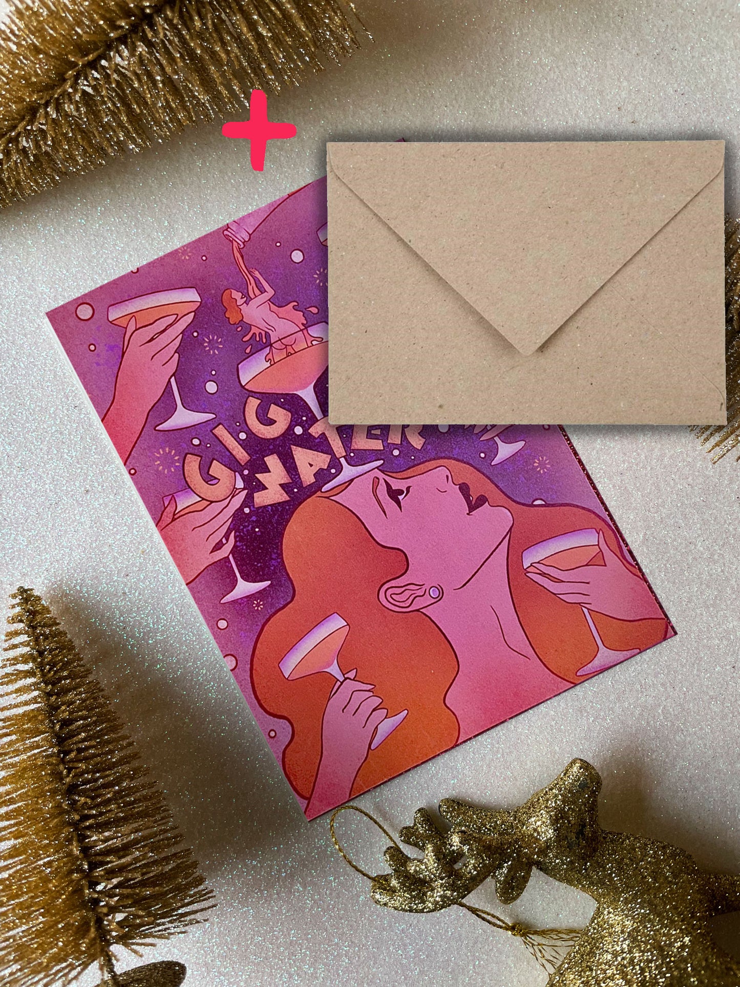 'Giggle water' postcard