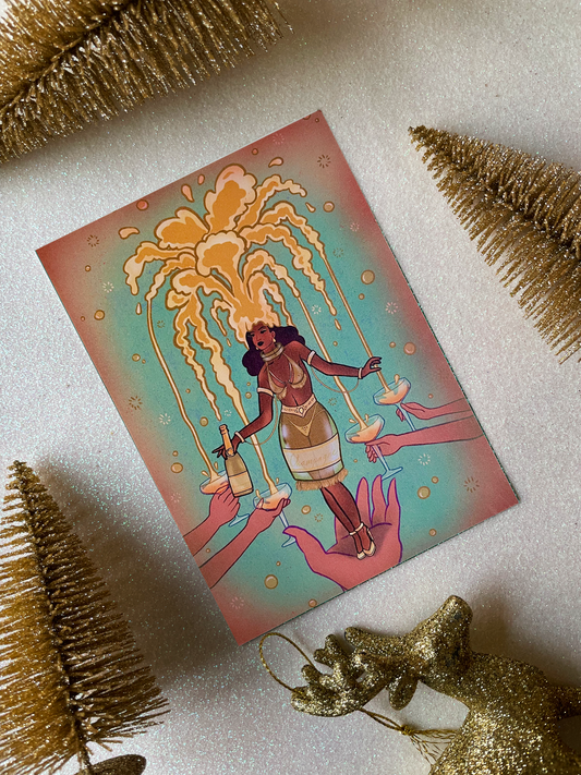 'Champagne burlesque' postcard