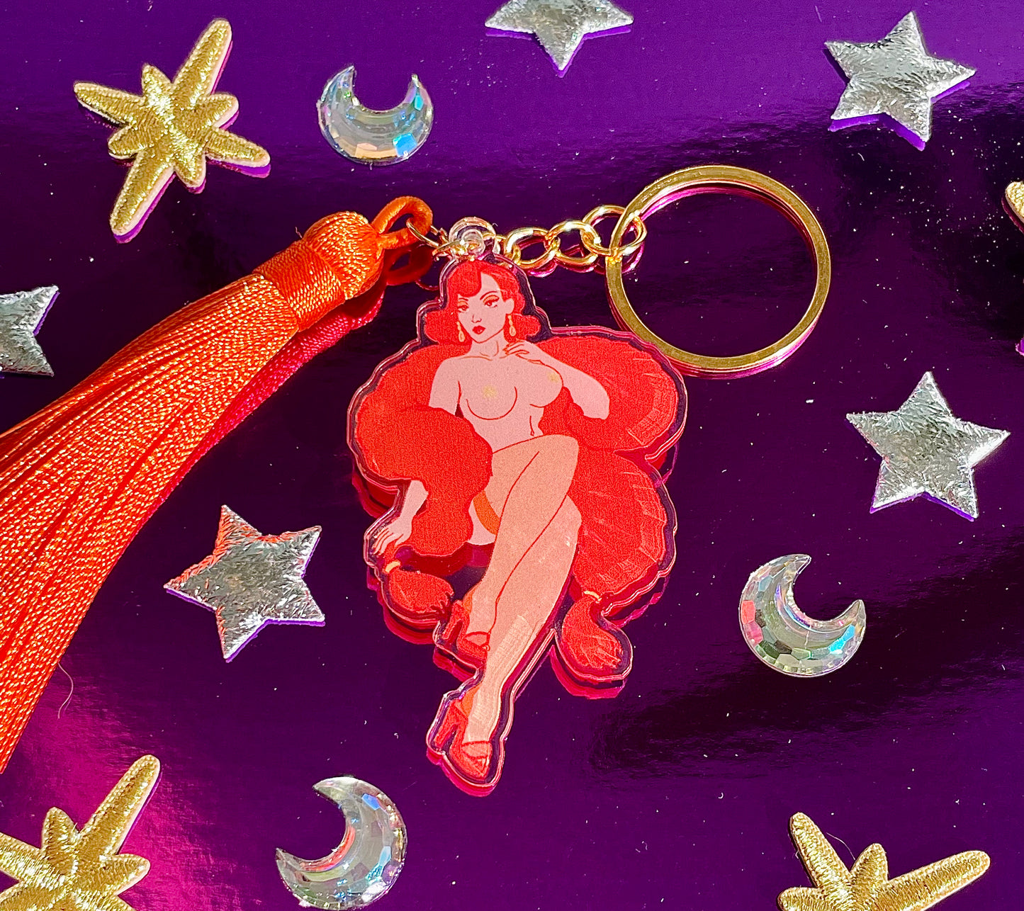'Burlesque boa' keychains