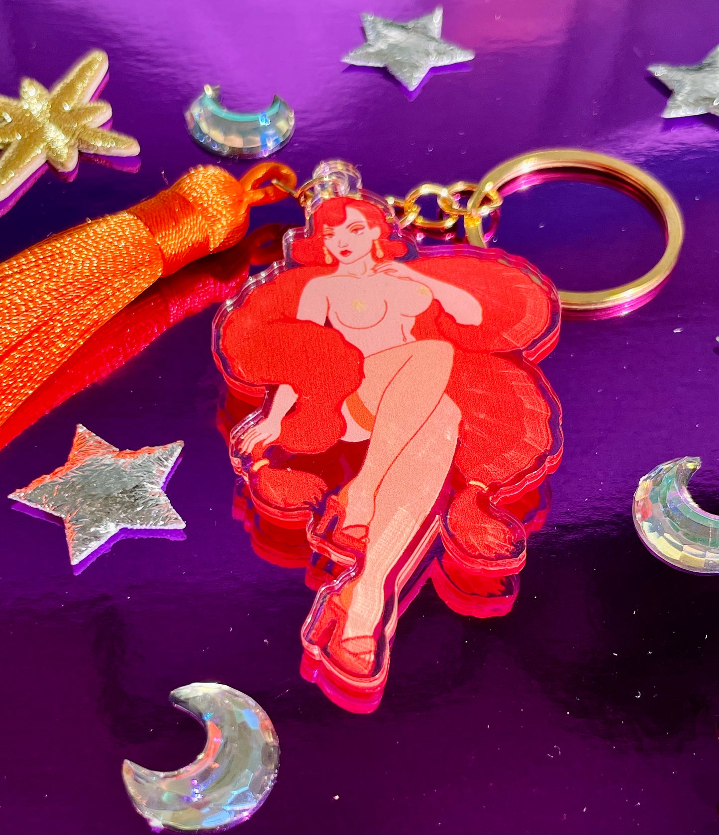 'Burlesque boa' keychains