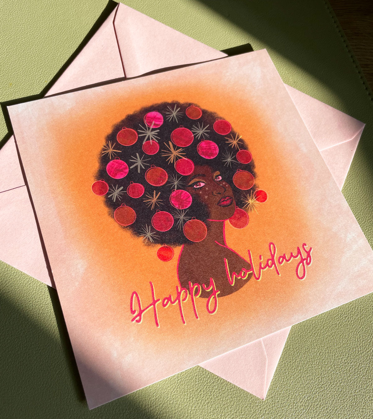 'Xmas hair' postcard