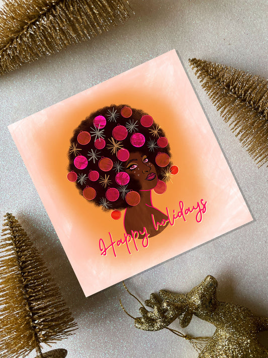 'Xmas hair' postcard