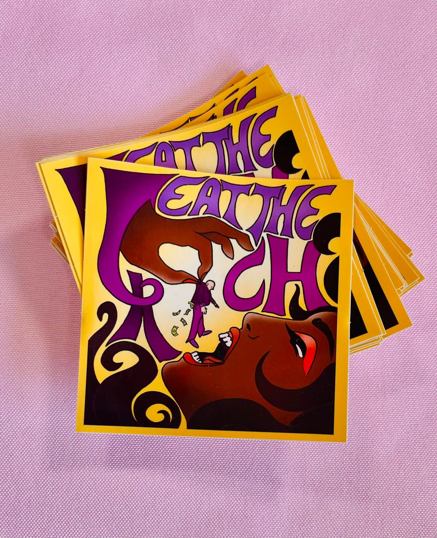 'Eat the rich' sticker