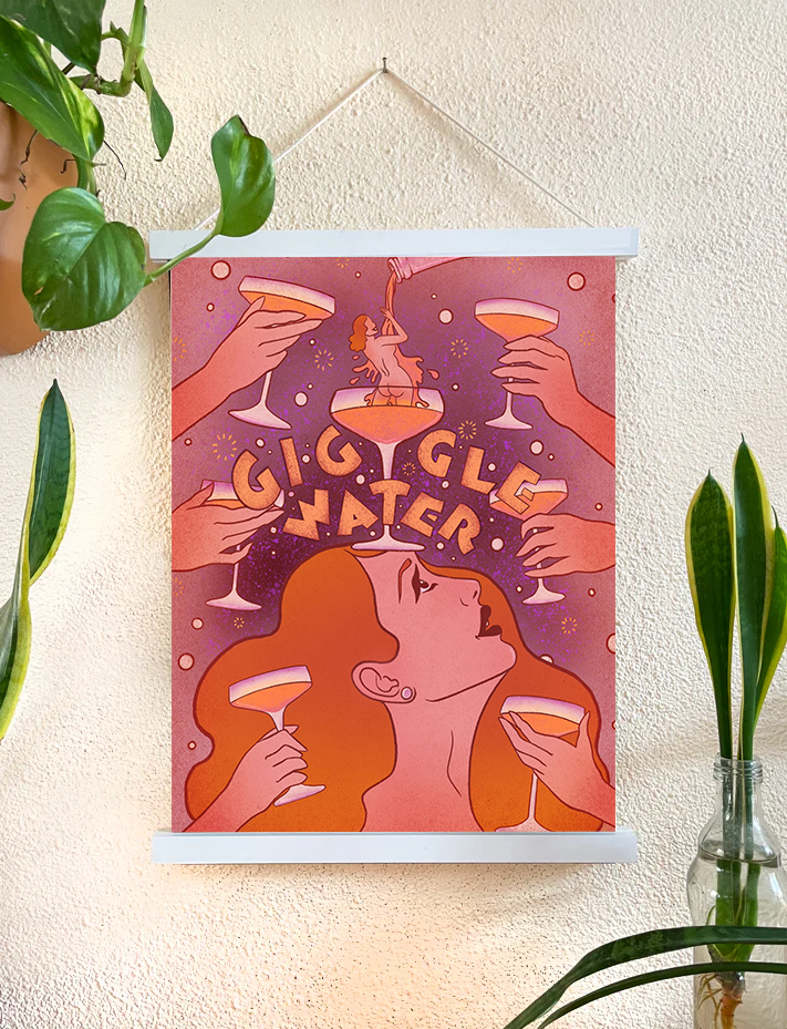 'Giggle water' print