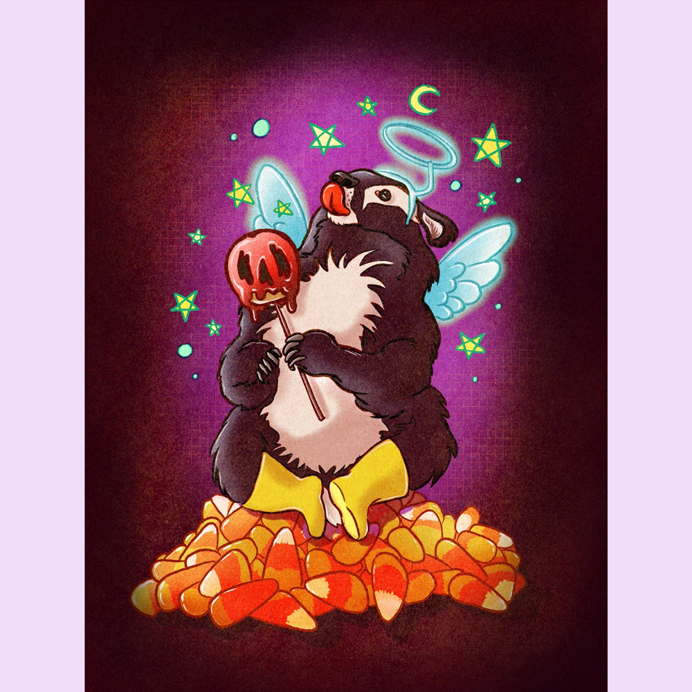 Set of 4 halloween animal cards